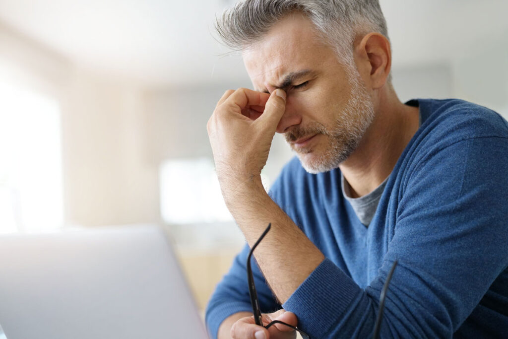 Man with a headache
